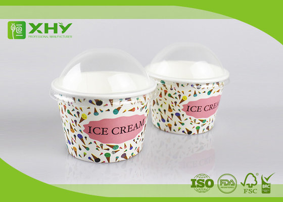 China 8oz Custom Logo Printed Disposable Ice Cream Cups Containers with Dome Lids Food Grade Certificated supplier