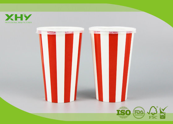 China 500ml 16oz Milkshake Cold Drink Take Away Cold Paper Cups with Lids supplier
