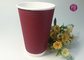 12oz Coffee Cup Triple Layer Cross Stripe Red Offset Paper Ripple Wall supplier