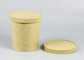 Plain Kraft Wooden Brown Pulp PLA Coated Paper Soup Bowl With Paper Lid supplier