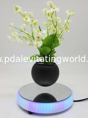 led light magnetic floating levitation bottom air bonsai planter trees flowerpot