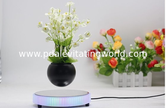 led light magnetic floating levitation bottom air bonsai planter trees flowerpot