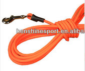 8mm diameter TPU round rope dog leash for pet walking orange color
