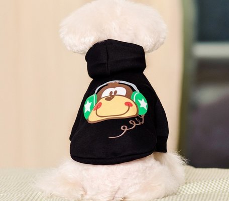 Black Dog Hooded Sweatshirts / Pet Pullover Sweatshirt for winter OEM ODM