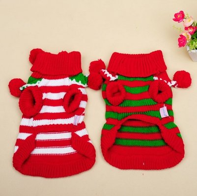 Christmas Teddy puppia dog clothes Winter Autumn BallBall Turtleneck Sweater