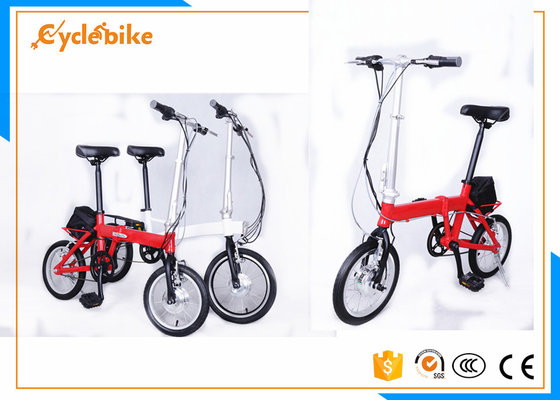 China Red / White Small Folding Electric Bicycle 20 × 4.0 Slide Proof Tyres supplier