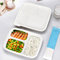 Three compartments starch warp up tray white color eco friendly fast food container with lid supplier