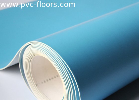 Factory price pvc blue Pure Color Vinyl Floor with foamed sponge bottom