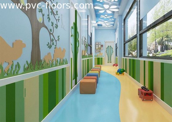 Factory Price Formaldehyde-Free Pure Color Vinyl Floor For Child Care Center