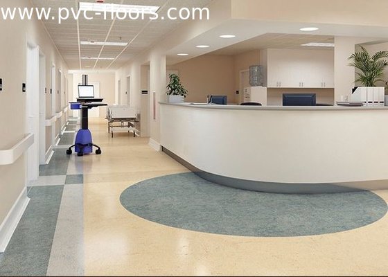 Antibacterial slip-resistance waterproof floral PVC vinyl floor for Hospital application