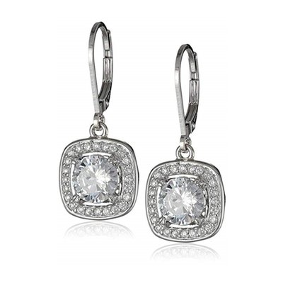 China Customized 925 Sterling Silver Jewelry Earrings Round Cubic Zirconia Hoop Earrings supplier