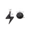 High Quality Vintage Punk Black Titanium Steel Earrings Cool Lightning Small Stud Earrings for Men and Women supplier