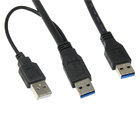 China 2x USB 3.0 two A Male to A Male Power Supply Y-Cable am to am for HDD Enclosure 2Ft Black, manufacturer