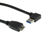 China 30CM 1FT USB 3.0 Cable Type A-Male 90 degree To Micro B straight Super-Speed 5Gbps Cord Bl manufacturer