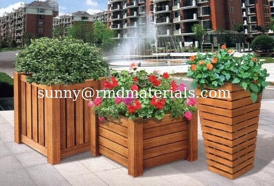 WPC plastic flower pot for artificial plants supplier