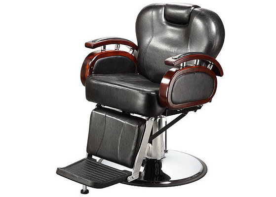 China Reclining Backrest Salon Barber Chair Brown With PU Leather Materials 48.5 KGs supplier