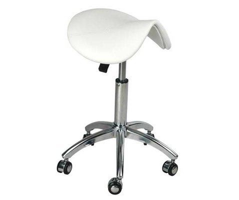 China Ergonomic Saddle Seat Office Chair Stool , White Saddle Leather Chair Swivel Freely supplier