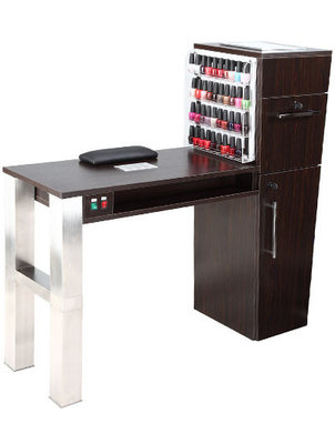 China Mobile Salon Manicure Tables With Vent And Fan / Wooden Manicure Table supplier