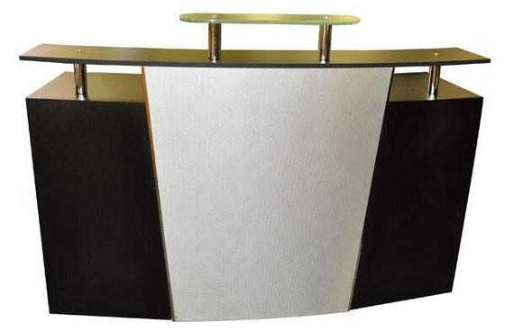 Arc Shape Salon Reception Desk Commercial Furniture With 125cm Height supplier