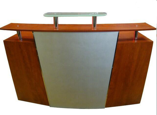 Arc Shape Salon Reception Desk Commercial Furniture With 125cm Height supplier