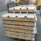 not slip 960mm rock wool sandwich roof panel with 0.376mm ivory white steel sheet suirface