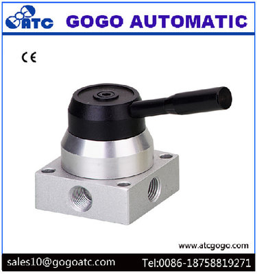China 1/8&quot; Port  Manual Air Control Valve 4 Way 3 Position Pneumatic High Performance supplier