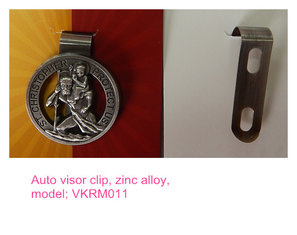 China Metal Guardian Auto Visor Clip, St.Christopher Protect us, religious crafts,Christian gift supplier