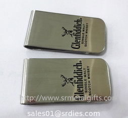 China Engraved logo stainless steel money clips, promotional ss money clips for corporate gifts, supplier