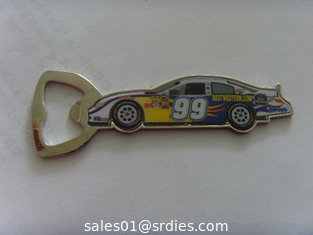 China Epoxy printed car shape metal bottle openers, cheap personalized designer bottle openers, supplier