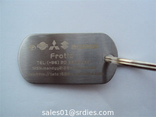 China Brush nickel metal dog tag with etched text logo, brushed nickel dog collar tags, supplier