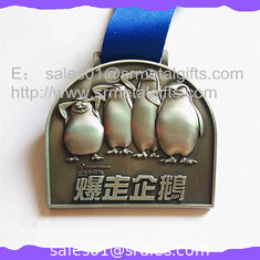 China Antique silver blank engraved swimming medals, ready mold, antique silver swimming medals supplier