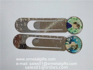 China Clear epoxy coated steel bookmarks, print epoxy coating metal bookmarks factory supplier