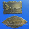 Screw on antique bronze plated metal emblem plates sign plaques, vintage copper plates, supplier