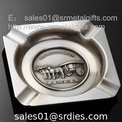 6 inch square metal cigar ashtrays for business advertising giveaway gift, supplier