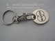 Shopping cart trolley coin key chain, zinc alloy supermarket trolley coins, China factory, supplier