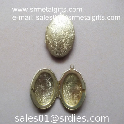 Oval brass photo locket jewelry accessory, ready mold H65 brass picture lockets supplier