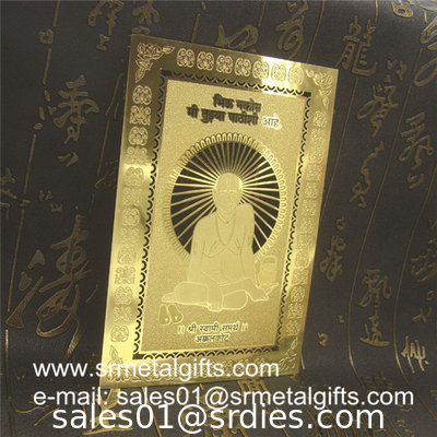 Etched Sandblast Gold Metal Cards, custom chemically etching metal cards supplier