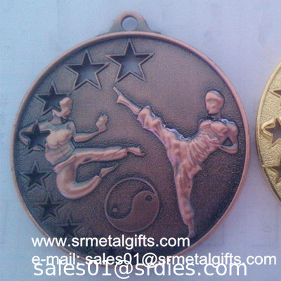 Taekwondo metal medals, custom made metal engraved Taekwon-do medals factory supplier