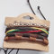 Handmade Genuine Leather Bracelets, Fashion Multilayer Leather Adjustable Wristband Bangle with Multicolor Cords supplier