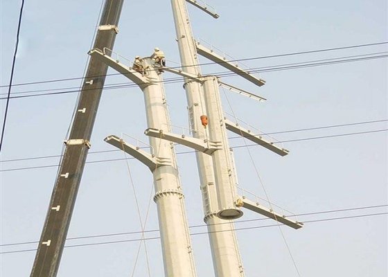 5m - 100m 33kv Transmission Line Towers , Steel Pole Tower ISO Certificated