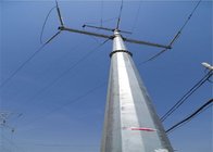 Single Pole Steel Transmission Tower For Power Transmission Silver Color supplier