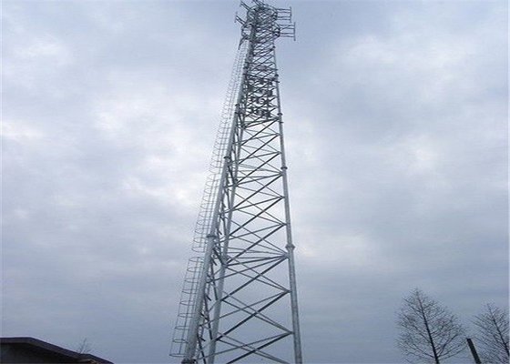 AWS D1.1 Silver Mobile Telecom Tower 50m Height Arc Welding ISO Certificated supplier