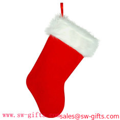 China Red Plush Stockings Chirstmas Stocking Party Accessory Small Red Stocking supplier