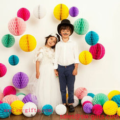 China Party Wedding Decoration Paper Craft Tissue Paper Honeycomb Balls Pom Pom Flower Ball supplier