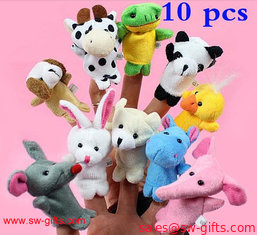 China Cartoon Biological Animal Finger Puppet Plush Toys Child Baby Favor Dolls Christmas Gifts supplier