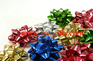 China Gift Wrapping Star Ribbon Bow for Christmas/Holiday Gold Metallic Star Ribbon Bows supplier