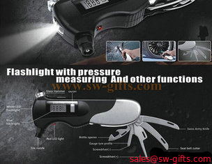 China New Digital Auto Car Tire Pressure Gauge Multifunction Emergency Hammer High Quality Diagnostic Tool For Vehicle Bike Mo supplier