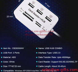 China Micro USB Combo 3 Ports Card Reader High Speed Multi USB Splitter All In One for PC Computer Accessories Notebook hubs supplier