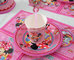 Minnie Mouse Kids Birthday Party Decoration Set Party Supplies cup plate banner hat straw loot bag fork supplier