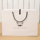 large capacity white shopping paper bags with brand logo printed for clothing boutique